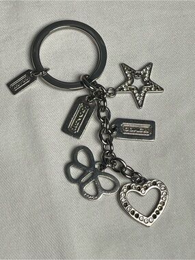 Coach Silver Butterfly, Star, Heart Bag Charm/Key Chain